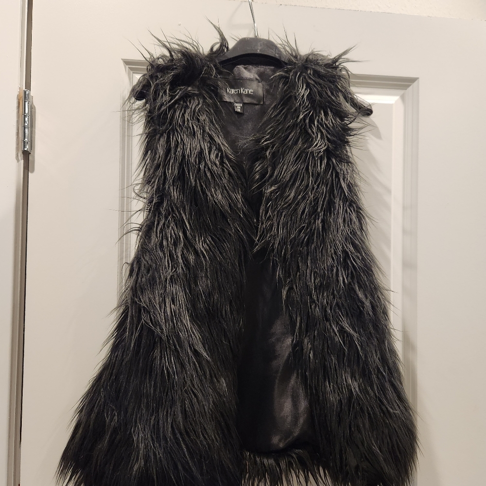 Hairy Karen Kane black faux fur vest